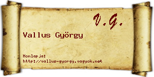 Vallus György névjegykártya