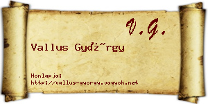 Vallus György névjegykártya